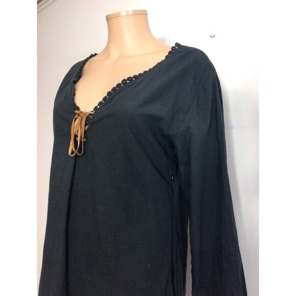 Bag Lady Mudpie Dress Tunic Crochet Trim Womens Large - Picture 2 of 9